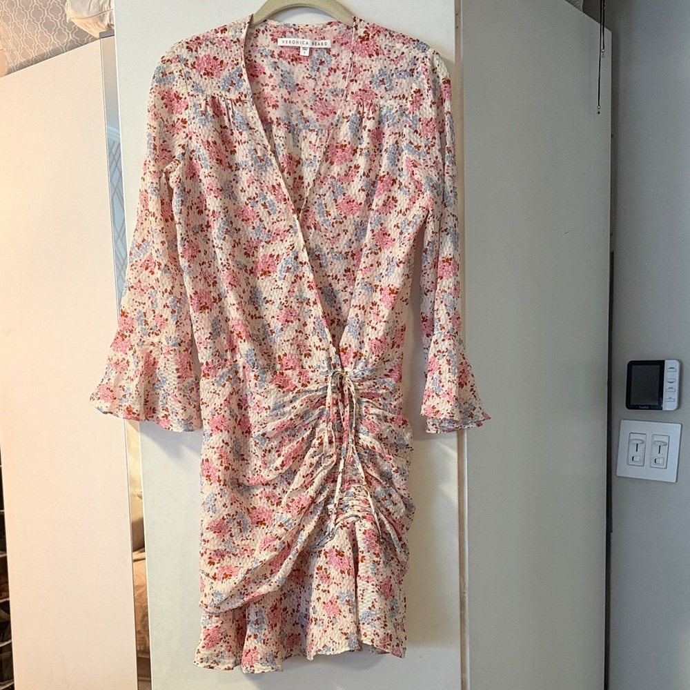 Veronica Beard Pink Multi Floral Wrap Dress